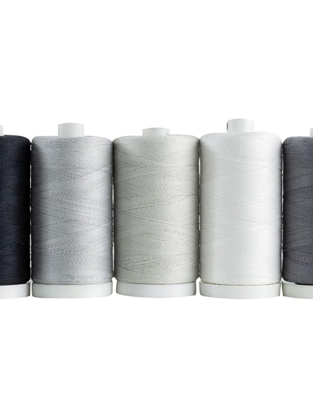 100% Cotton Thread Sets - 1200 Yard Spools Set of 5 - Salt & Pepper